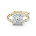 Gold Jewelry L35-39, Princess center stone, Yellow Gold