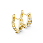 14K Solid Gold Lab Diamond Cluster Earrings, Yellow Gold, view 1