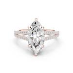 Gold Ring DDLR-252, Marquise center stone, Rose Gold