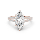 Gold Ring DDLR-252, Marquise center stone, Rose Gold