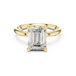 Gold Ring, Emerald center stone, Yellow Gold, view 4