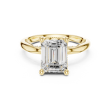 Gold Ring, Emerald center stone, Yellow Gold, view 4