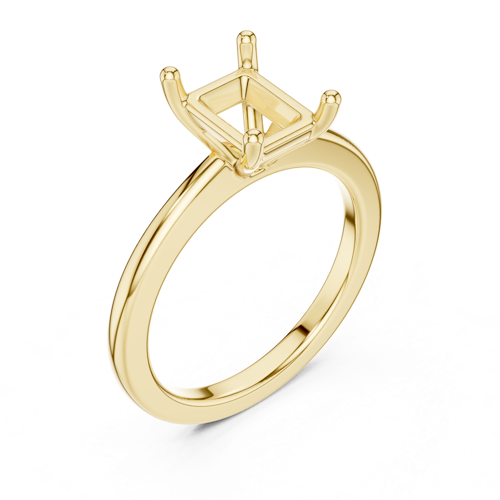 Gold Ring DDLR-032, Radiant center stone, Yellow Gold, view 2