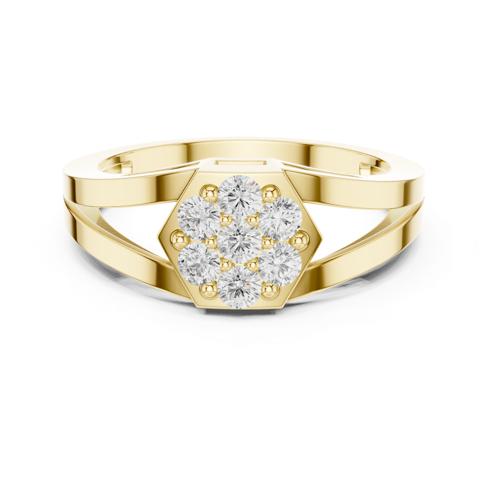 Gold Ring DDLR-736, Yellow Gold, view 4