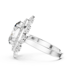 14K Solid Gold Lab Diamond Halo Ring, White Gold, view 3