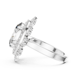 14K Solid Gold Lab Diamond Halo Ring, White Gold, view 3