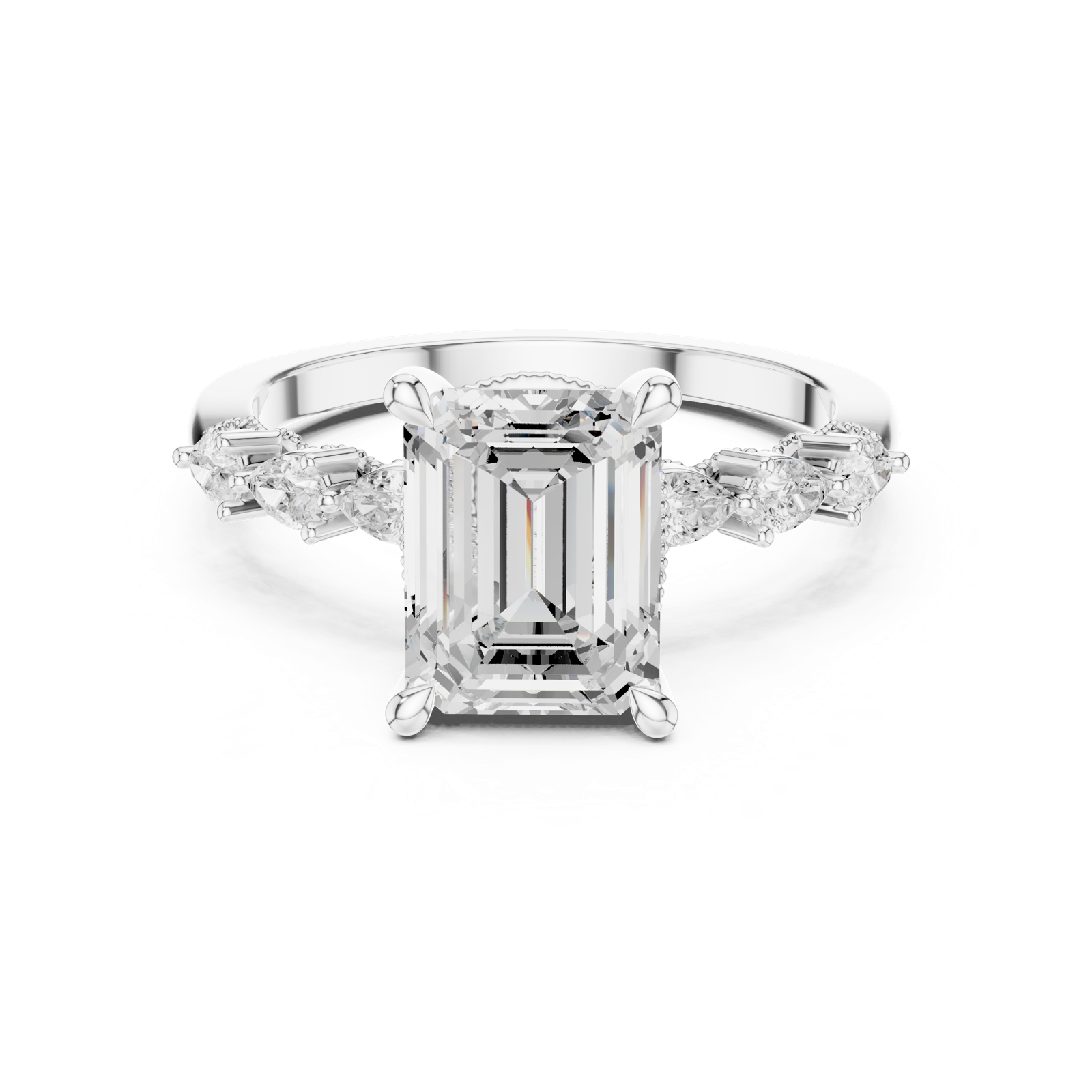 Gold Ring DDLR-1004, White Gold, view 4