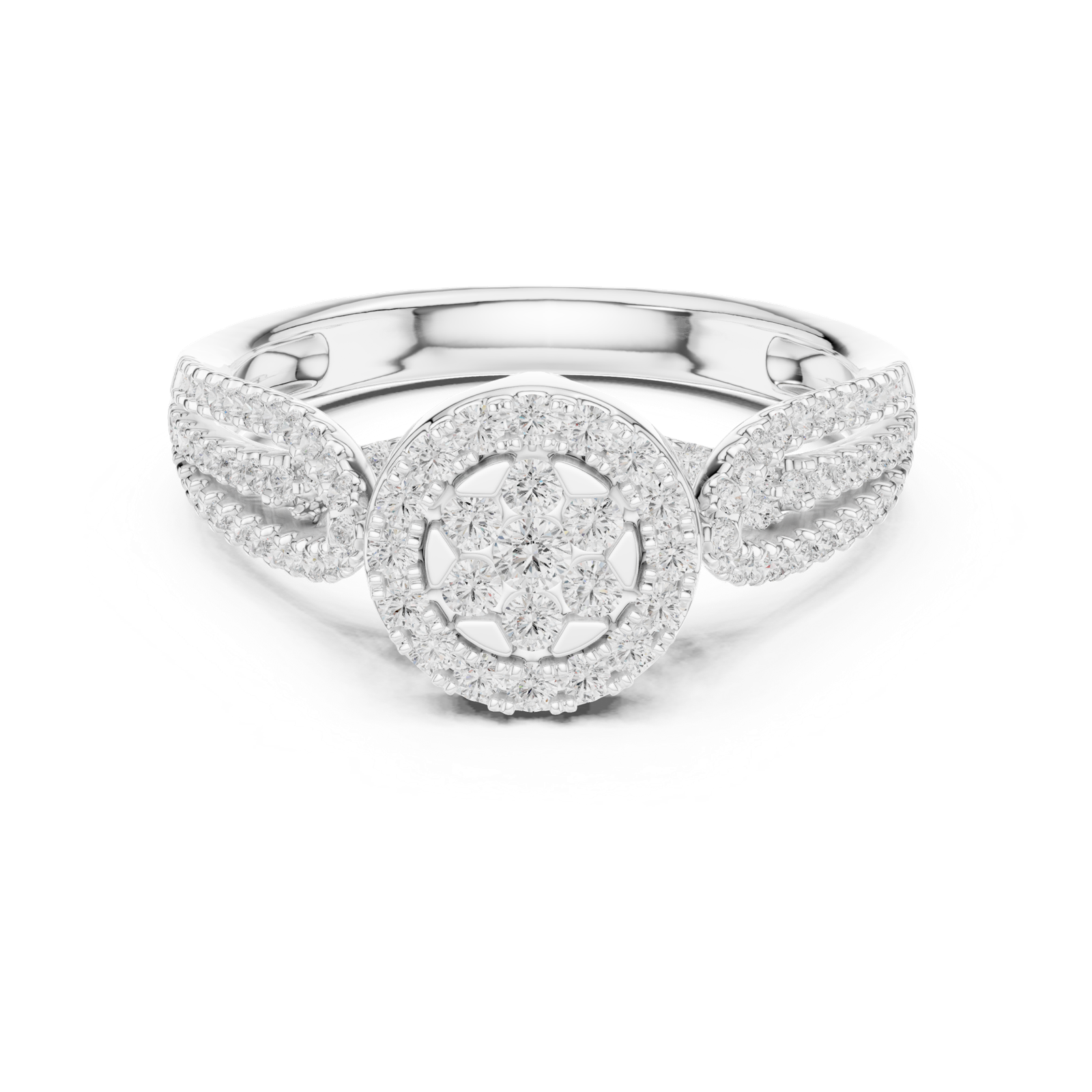 Gold Ring DDLR-755, White Gold, view 4