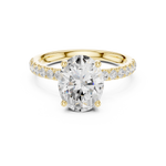 Gold Ring DDLR-161, Oval center stone, Yellow Gold, view 4