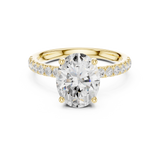 Gold Ring DDLR-161, Oval center stone, Yellow Gold, view 4
