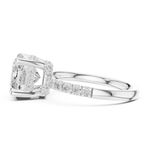 Gold Ring, Cushion center stone, White Gold, view 3