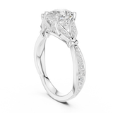 Gold Ring DDLR-257, Pear center stone, White Gold, view 1