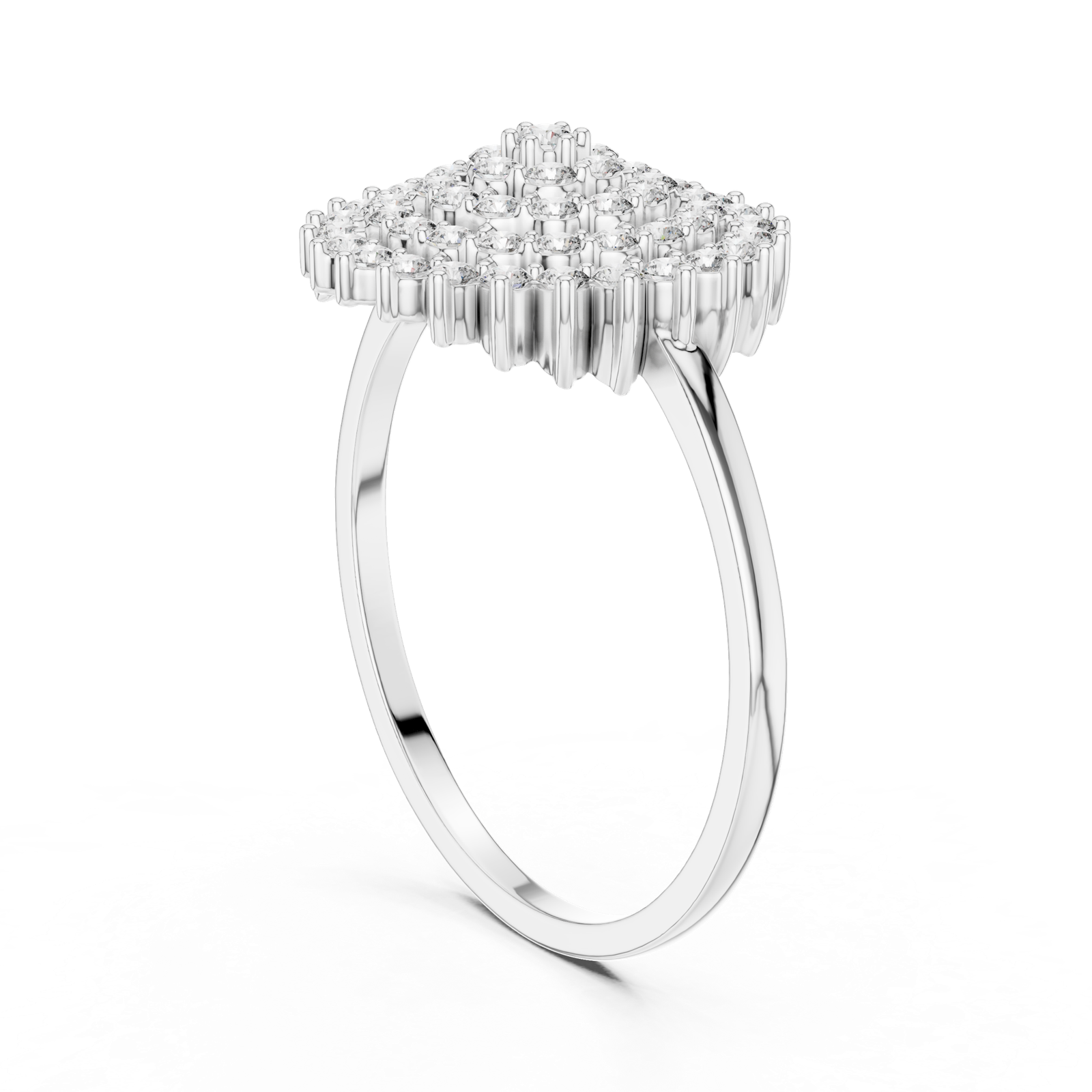 Gold Ring DR-6304, White Gold, view 1