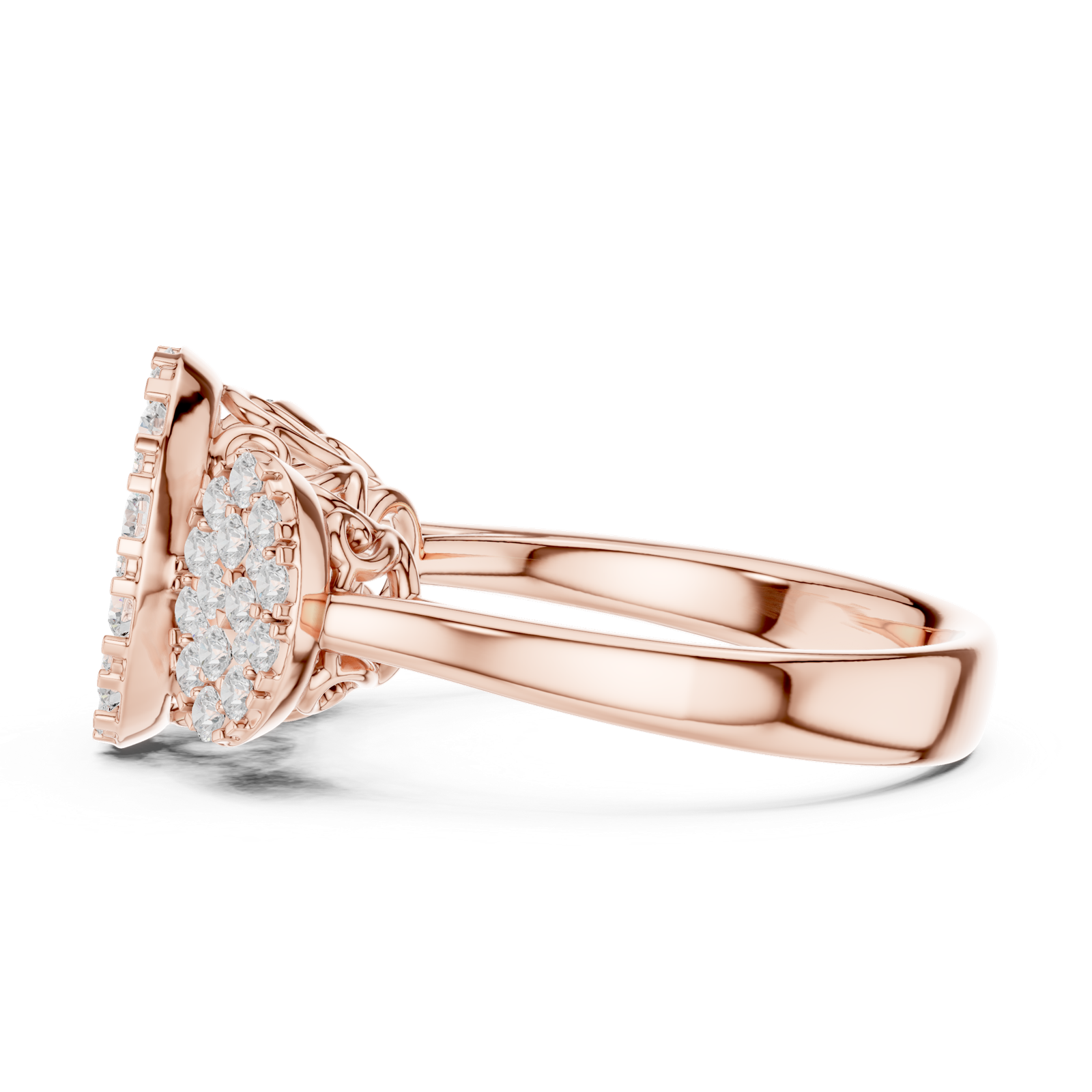 Gold Ring DDLR-779, Rose Gold, view 3