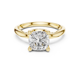 Gold Ring, Cushion center stone, Yellow Gold, view 4