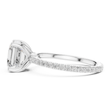 Gold Jewelry, Asscher center stone, White Gold, view 3