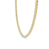 14K Solid Gold Lab Diamond Tennis Necklace, Yellow Gold, view 3