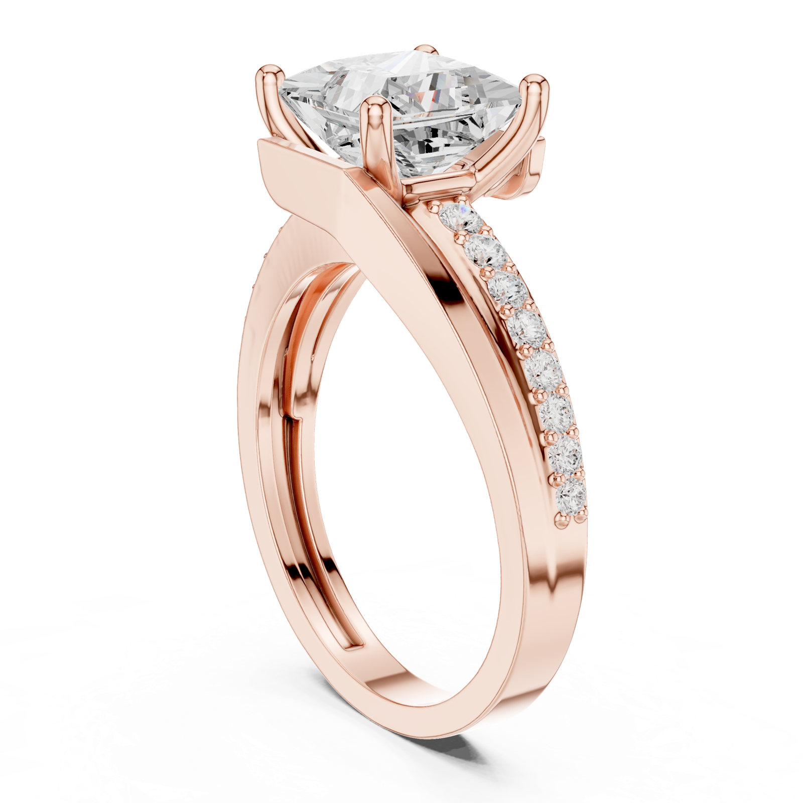 Gold Ring DDLR-395, Rose Gold, view 1