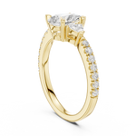 Gold Ring DDLR-037, Pear center stone, Yellow Gold, view 1