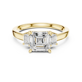 Gold Ring DDLR-038, Asscher center stone, Yellow Gold, view 4
