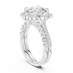 Gold Ring DDLR-442, Round center stone, White Gold, view 1
