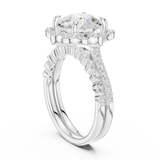 Gold Ring DDLR-442, Round center stone, White Gold, view 1