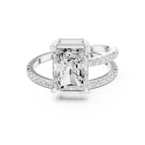 Gold Jewelry L35-39, Radiant center stone, White Gold, view 4