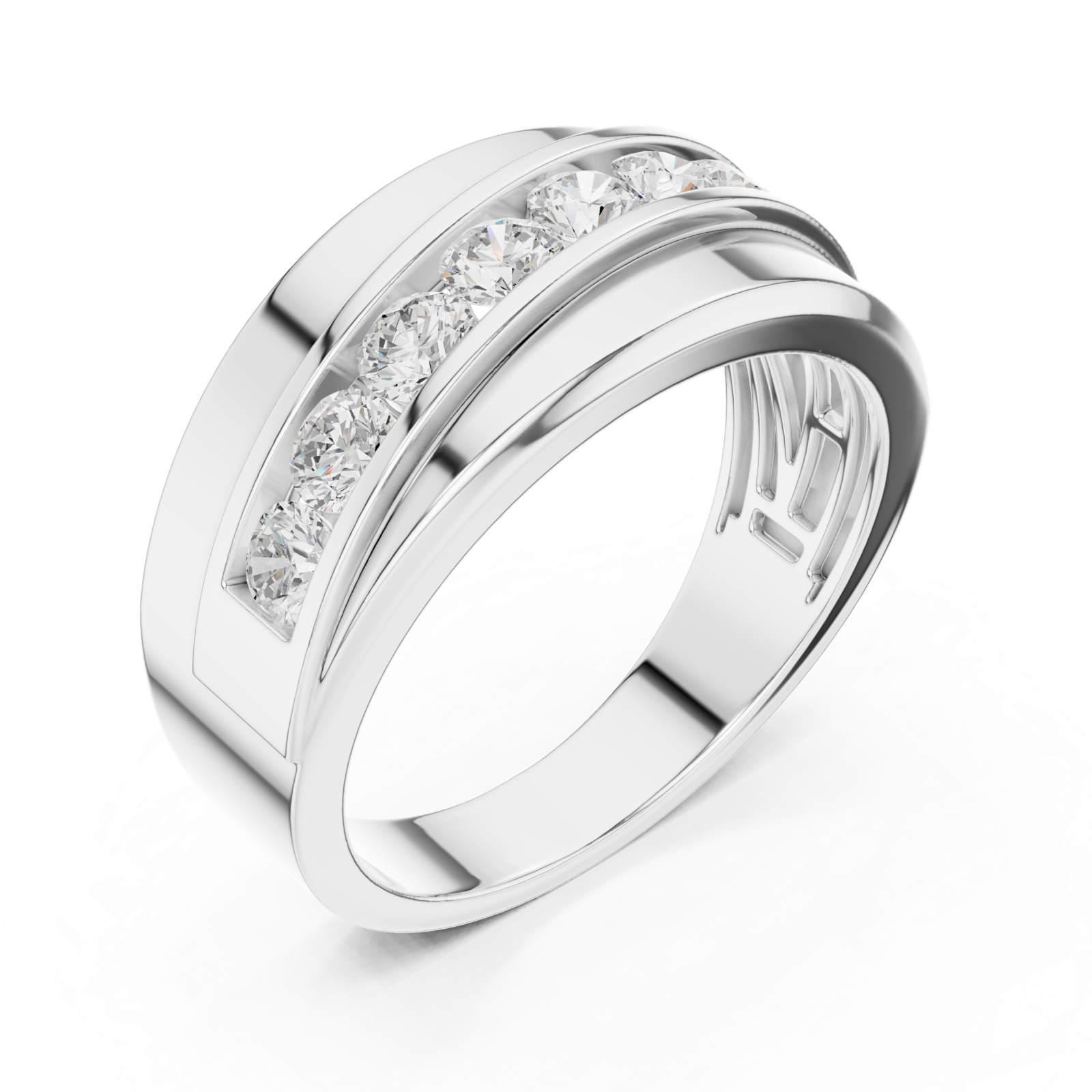 Gold Men's Ring GGR-0019, White Gold, view 2