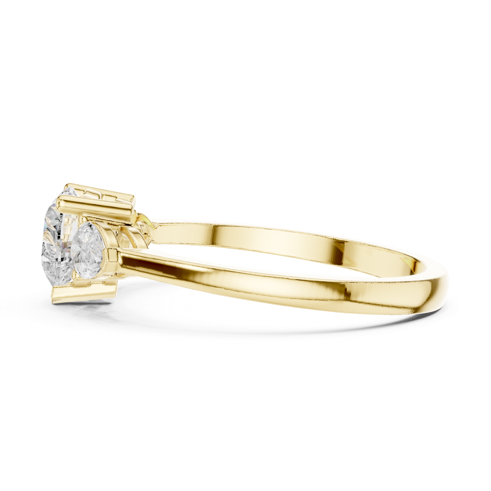 Gold Ring HLR-234, Yellow Gold, view 3