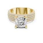 Gold Ring, Cushion center stone, Yellow Gold, view 4