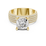 Gold Ring, Cushion center stone, Yellow Gold, view 4