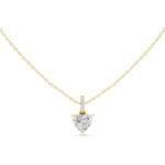 Gold Jewelry DDPO-009, Heart center stone, Yellow Gold, view 4