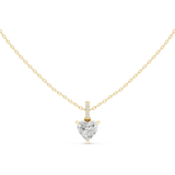 Gold Jewelry DDPO-009, Heart center stone, Yellow Gold, view 4