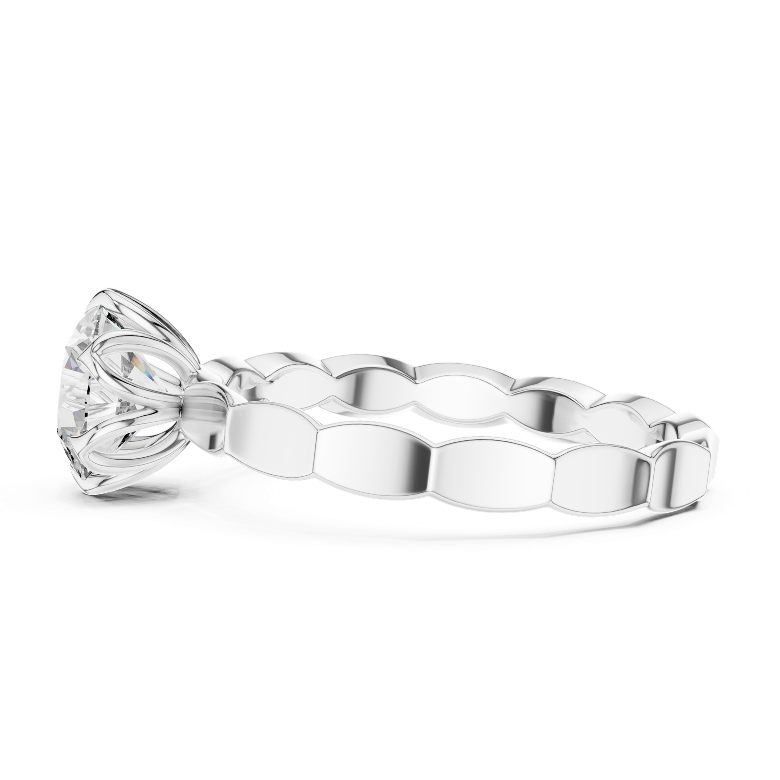 Gold Ring LR-0019, White Gold, view 3