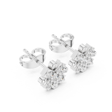 Gold Earrings 9-10042E, White Gold, view 2