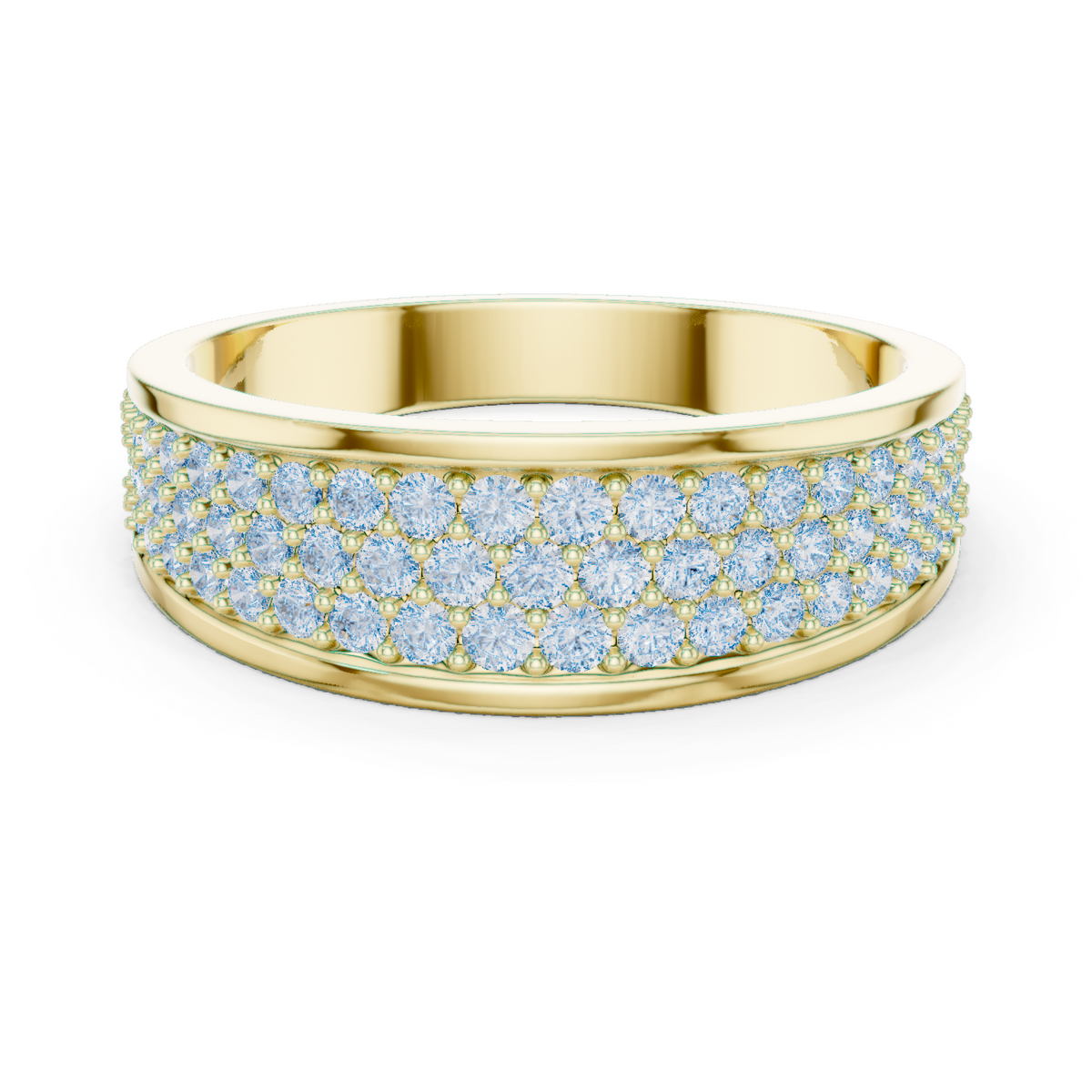 14K Solid Gold Lab Diamond Eternity Ring, Yellow Gold