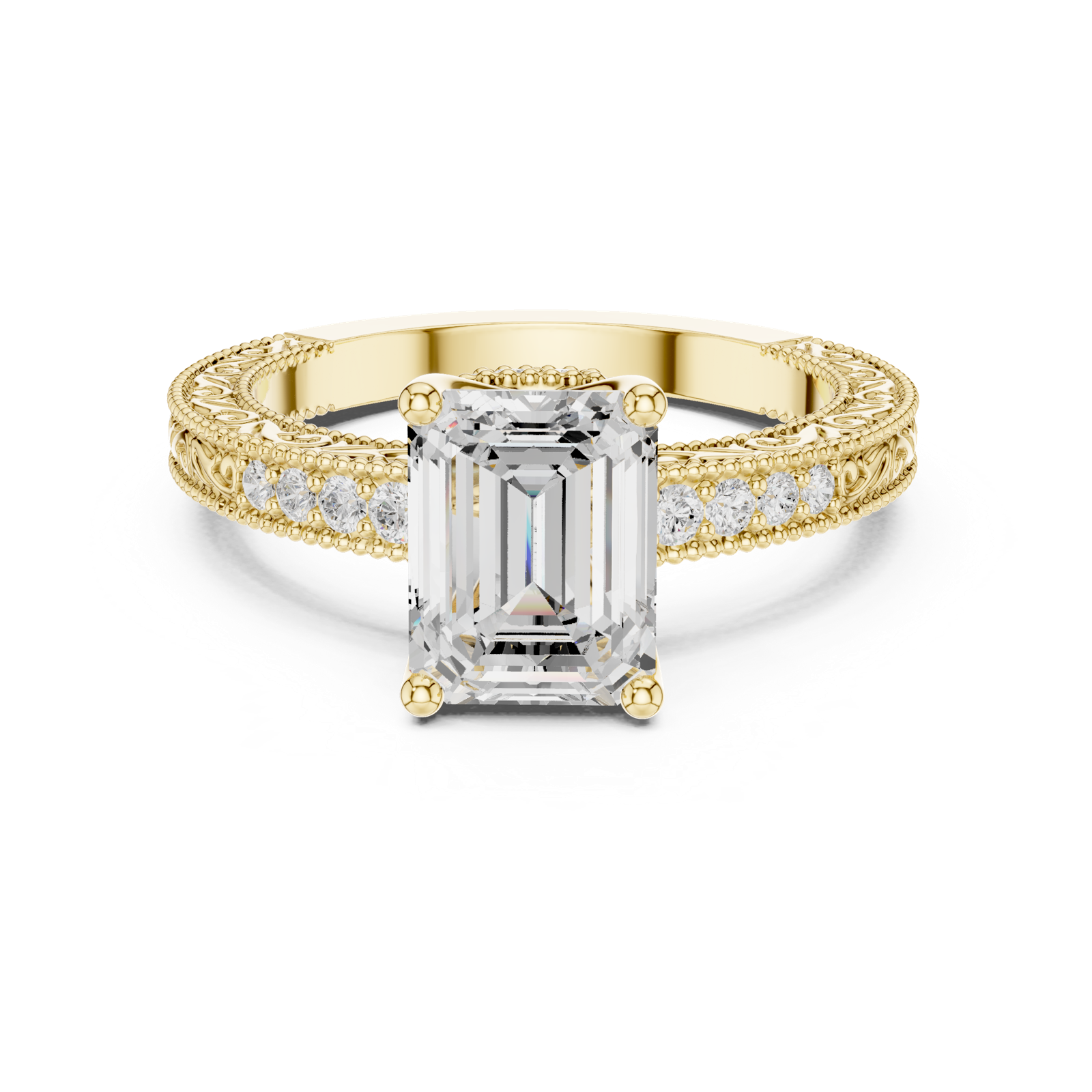Gold Ring DDLR-978, Yellow Gold, view 4