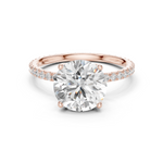 Gold Jewelry L36-16, Round center stone, Rose Gold