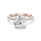 Gold Jewelry L36-16, Round center stone, Rose Gold