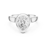 Gold Jewelry L36-3, Pear center stone, White Gold, view 4