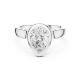 Gold Jewelry L36-3, Pear center stone, White Gold, view 4