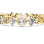 14K Solid Gold Lab Diamond Bracelet, Yellow Gold, view 3