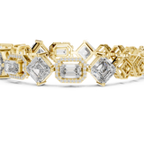 14K Solid Gold Lab Diamond Bracelet, Yellow Gold, view 3