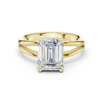 Gold Jewelry L36-7, Emerald center stone, Yellow Gold