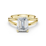 Gold Jewelry L36-7, Emerald center stone, Yellow Gold