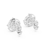 Gold Earrings 12-10015@E, White Gold, view 3