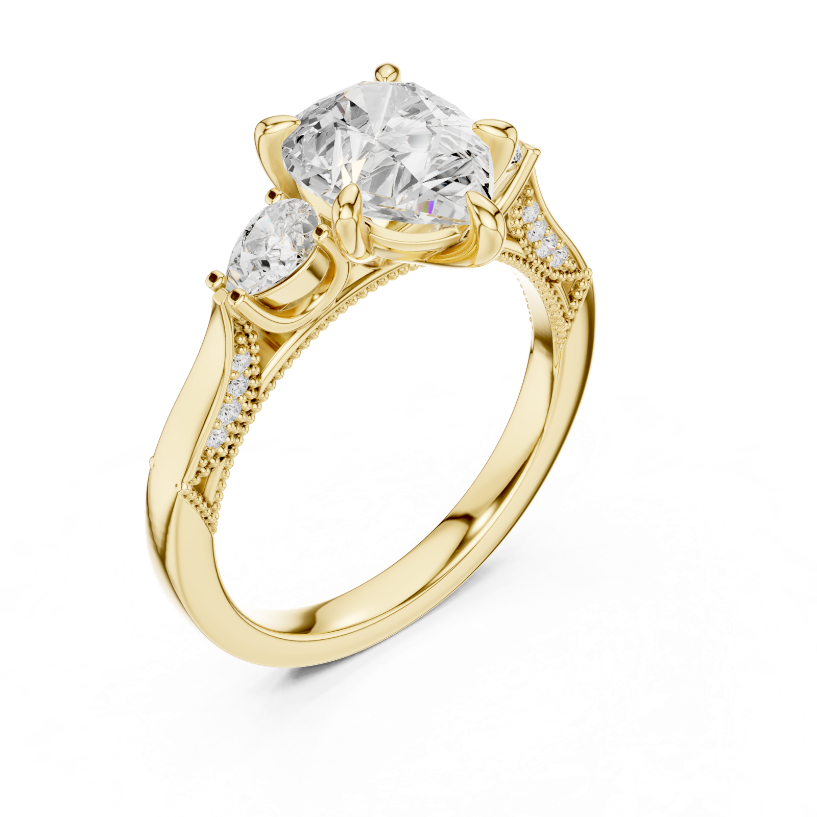 Gold Ring DDLR-1043, Yellow Gold, view 2