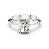 Gold Jewelry L36-8, Radiant center stone, White Gold