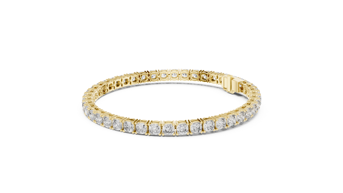14K Solid Gold Lab Diamond Bracelet, Yellow Gold, view 1