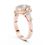 Gold Ring DDLR-342, Pear center stone, Rose Gold, view 1